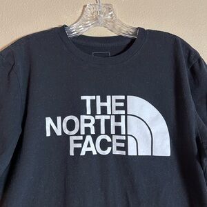 The North Face Black Cotton Tshirt with White Logo, Size Medium